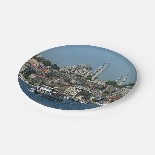 Sultan Ahmed & Istanbul panorama, Turkije / partij Papieren Bordje (Gekanteld)