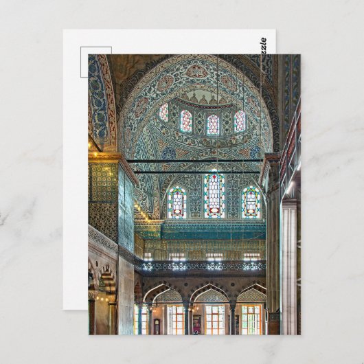 Sultan Ahmed Mosque. Binnenontwerp. Briefkaart (Voorkant / Achterkant)
