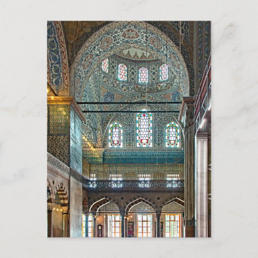 Sultan Ahmed Mosque. Binnenontwerp. Briefkaart (Voorkant)