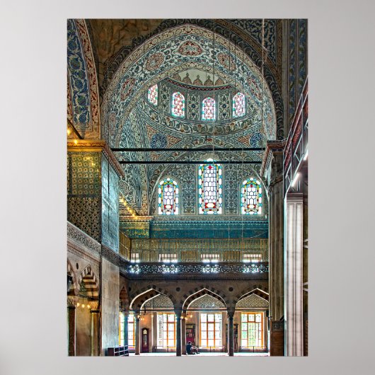 Sultan Ahmed Mosque. Binnenontwerp. Poster (Voorkant)