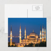 Sultan Ahmed Mosque tijdens het Briefkaart van het (Voorkant / Achterkant)