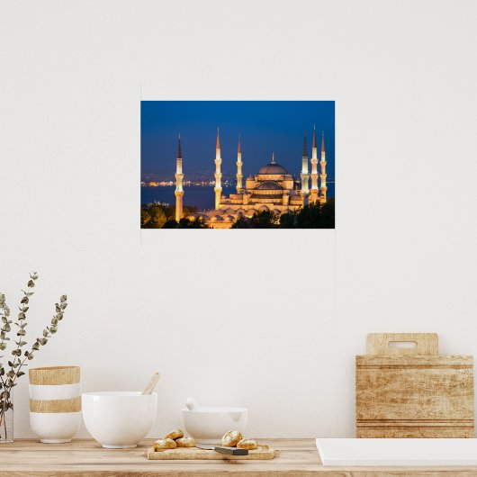 Sultan Ahmed Mosque tijdens het Poster van het sch (Keuken)