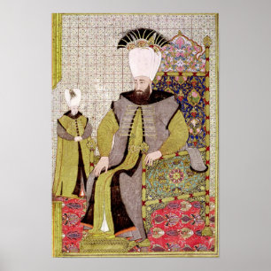 Sultan Ahmet III en de erfgenaam van de troon Poster