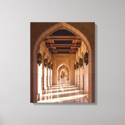Sultan Qaboos Grand Mosque in Muscat, Oman Canvas Afdruk (Voorkant)