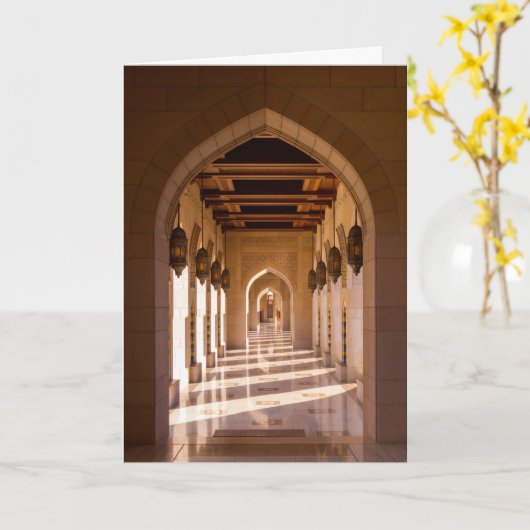 Sultan Qaboos Grand Mosque in Muscat, Oman Kaart (Gele Bloem)