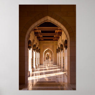 Sultan Qaboos-grootmoskee in Muscat, Oman Poster