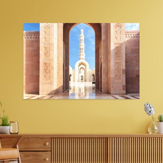 Sultan Qaboos Grote Moskee Canvas Afdruk (Insitu (Woonkamer))