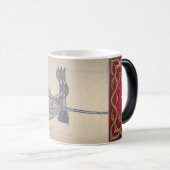 Sultan Sulaiman Signature (Tughra) Maroon Koffie Magische Mok (Voorkant rechts)