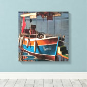 Sultan Taxi Boat Marmaris Nautical Art Canvas Afdruk (Insitu (Houten vloer))
