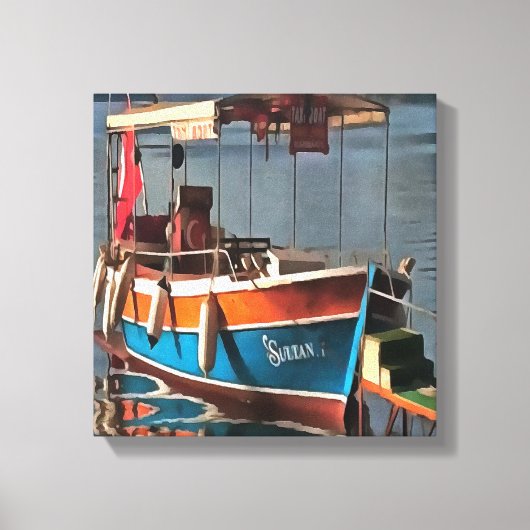Sultan Taxi Boat Marmaris Nautical Art Canvas Afdruk (Voorkant)
