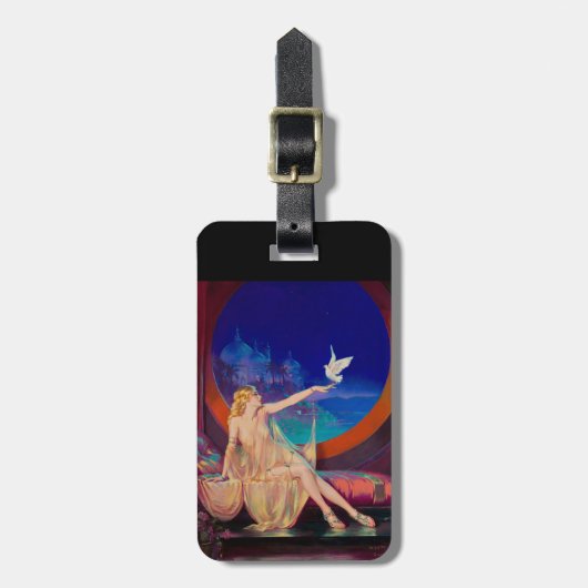 Sultana de Arabische Sultan's Concubine 1925 Bagagelabel (Voorkant verticaal)