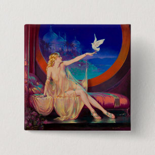 Sultana de Arabische Sultan's Concubine 1925 Vierkante Button 5,1 Cm