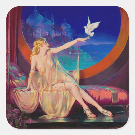 Sultana de Arabische Sultan's Concubine 1925 Vierkante Sticker (Voorkant)