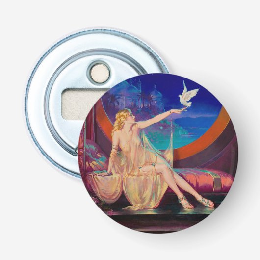 Sultana de concubine van de Arabische Sultan 1925 Button Flesopener (Voorkant)