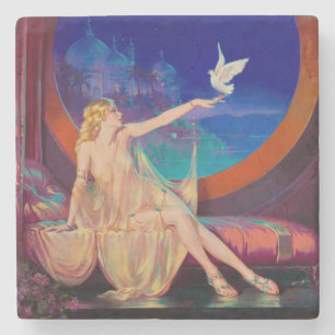 Sultana de concubine van de Arabische sultan 1925 Stenen Onderzetter