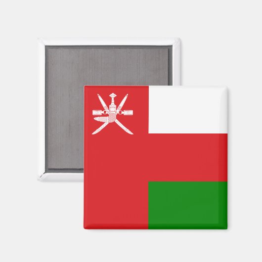 Sultanaat Oman-vlag Magneet (Voorkant / Achterkant)