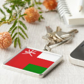 Sultanaat Oman-vlag Sleutelhanger (Zijkant)