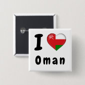 Sultanaat Oman-vlag Vierkante Button 5,1 Cm (Voorkant /achterkant)