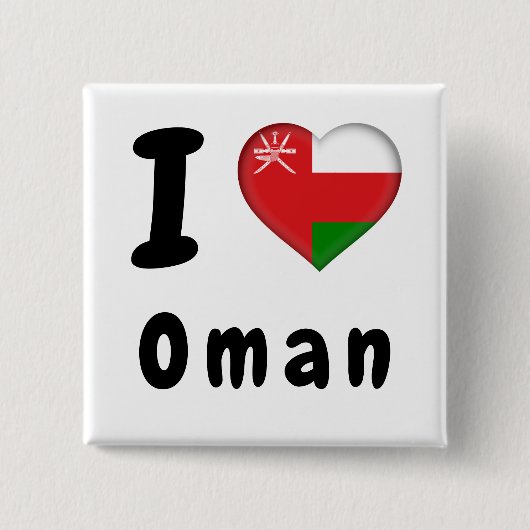 Sultanaat Oman-vlag Vierkante Button 5,1 Cm (Voorkant)
