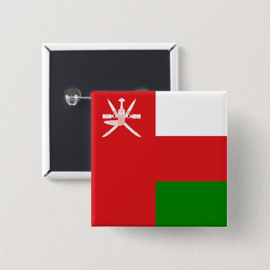 Sultanaat Oman-vlag Vierkante Button 5,1 Cm (Voorkant /achterkant)