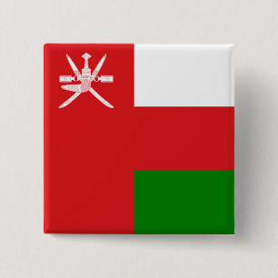 Sultanaat Oman-vlag Vierkante Button 5,1 Cm