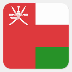 Sultanaat Oman-vlag Vierkante Sticker