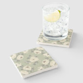 Sultry en verfijnd, donkerder pastelvormig roos stenen onderzetter (Zijkant)