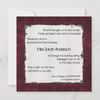 Sultry Floral Bachelorette Party Invitation Kaart