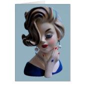 Sultry Lady Diva Manicure Head Vase Wenskaart (Voorkant)