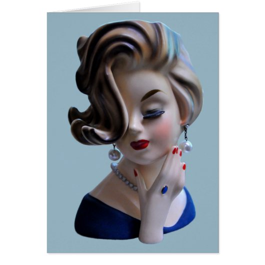 Sultry Lady Diva Manicure Head Vase Wenskaart (Voorkant)