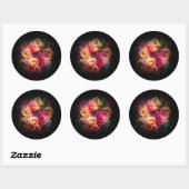 Sultry Nights Floral ID829 Ronde Sticker (Vel)