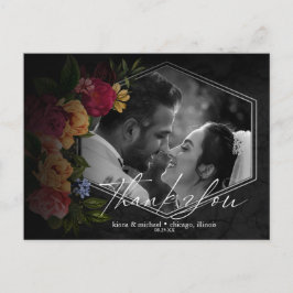 Sultry Nights Floral Wedding Bedankt ID829 Aankondigingskaart