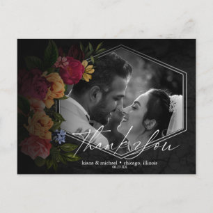 Sultry Nights Floral Wedding Bedankt ID829 Aankondigingskaart