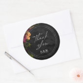 Sultry Nights Floral Wedding Bedankt ID829 Ronde Sticker (Envelop)