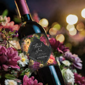 Sultry Nights Floral Wedding Bedankt ID829 Wijn Etiket