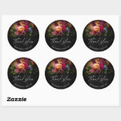 Sultry Nights Floral Wedding Bedankt V2 ID829 Ronde Sticker (Vel)