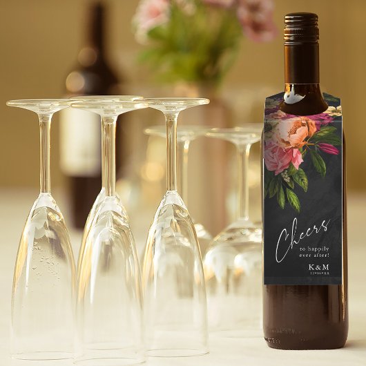 Sultry Nights Floral Wedding Cheers ID829 Flessenhanger