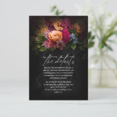 Sultry Nights Floral Wedding Details ID829 Informatiekaartje (Staand voorkant)