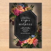 Sultry Nights Floral Wedding ID829 Acryl Uitnodigingen (Voorkant)