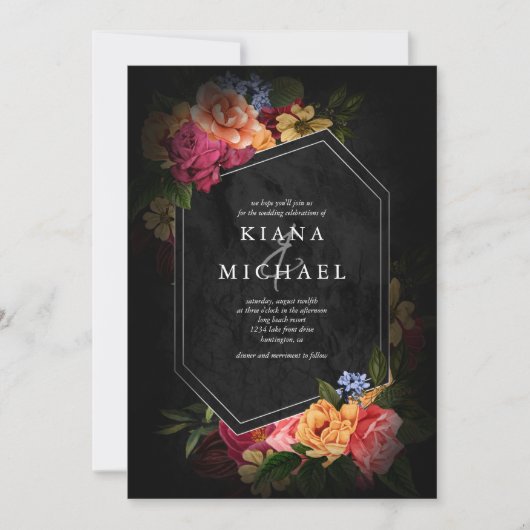 Sultry Nights Floral Wedding ID829 Kaart (Voorkant)