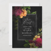 Sultry Nights Floral Wedding ID829 Save The Date (Voorkant)