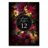 Sultry Nights Floral Wedding ID829 Table Number Kaart (Achterkant)