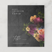 Sultry Nights Floral Wedding Table ID829 Plaatskaartje (Buitenkant ongevouwen)