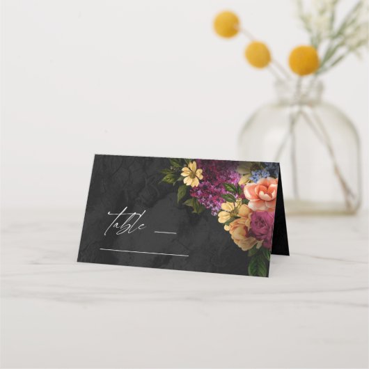 Sultry Nights Floral Wedding Table ID829 Plaatskaartje (Voorkant)