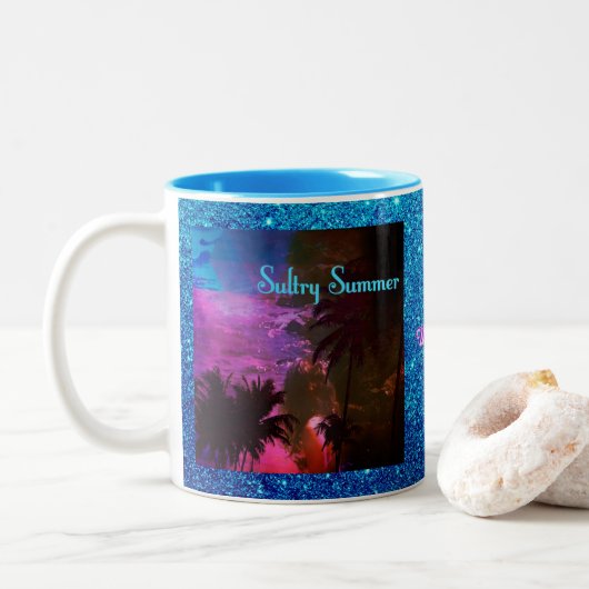 Sultry Summer Tweekleurige Koffiemok (Met donut)