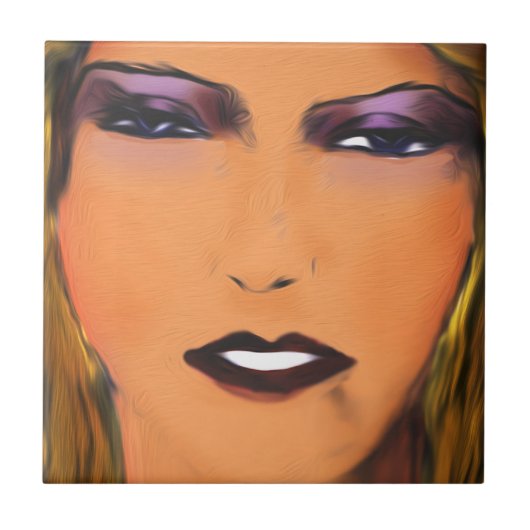 Sultry Woman Sketch Tegeltje (Voorkant)