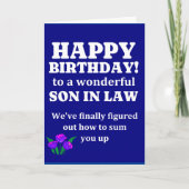 Sum up zoon in wet verjaardag kaart (Voorkant)