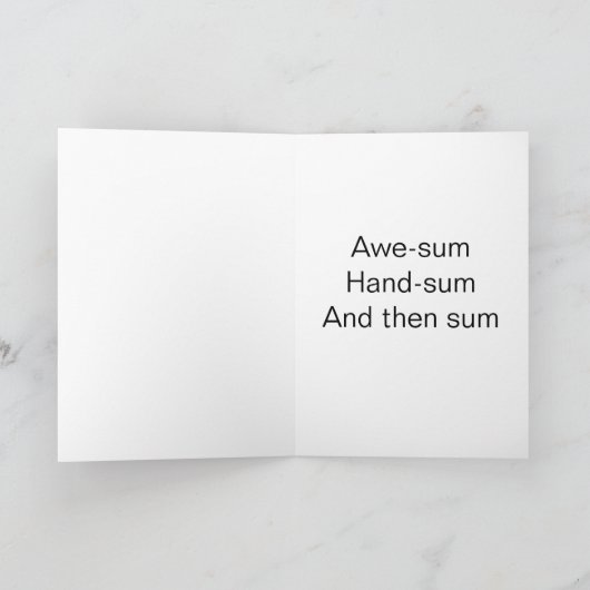 Sum up zoon in wet verjaardag kaart (Binnen)