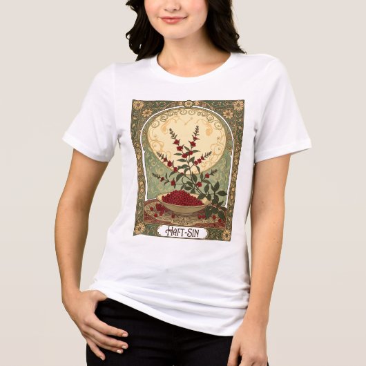 Sumac Sunrise A Haft-Sin Symbol of Renewal Tri-Blend Shirt (Voorkant)