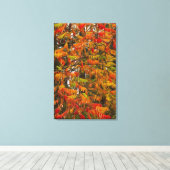 Sumacboom in herfstkleuren in Whitefish, Canvas Afdruk (Insitu (Houten vloer))